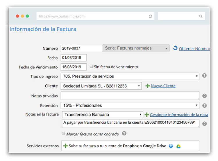 Retención IRPF de profesional a empresa o autónomo en factura de peluquería y estética