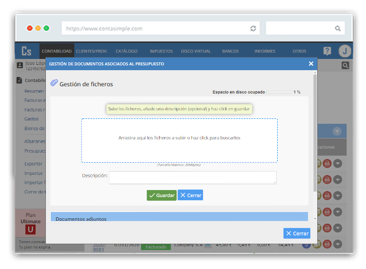 Vincular archivos con presupuestos