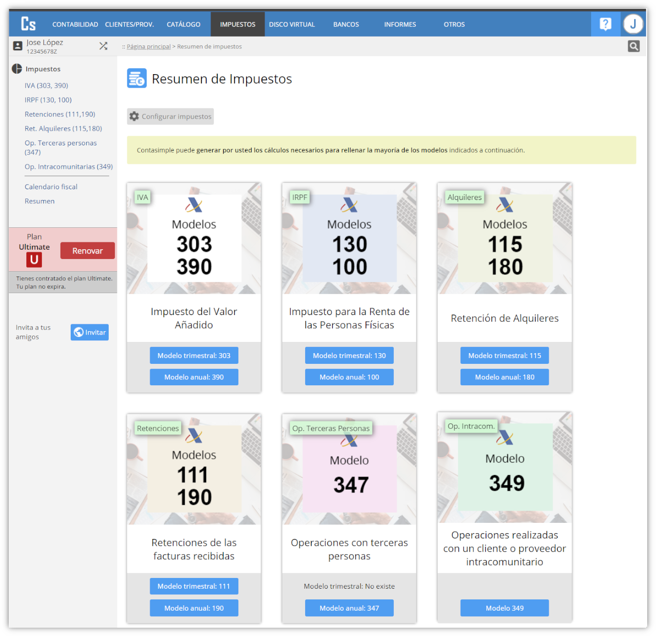 Calcula tus impuestos en un click