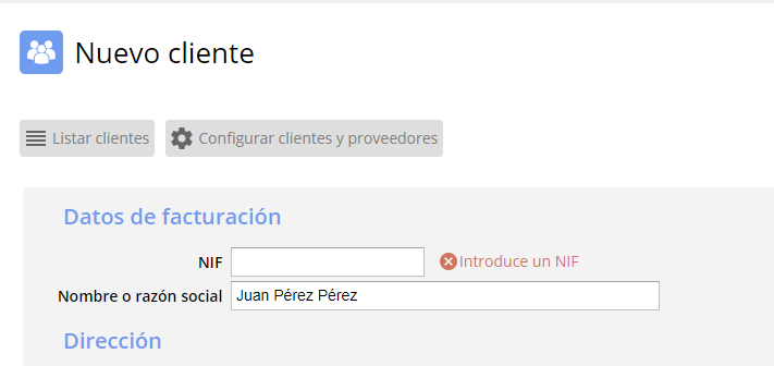 Campo NIF obligatorio al crear cliente en Cegid Contasimple