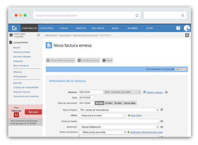 Crear nova factura
